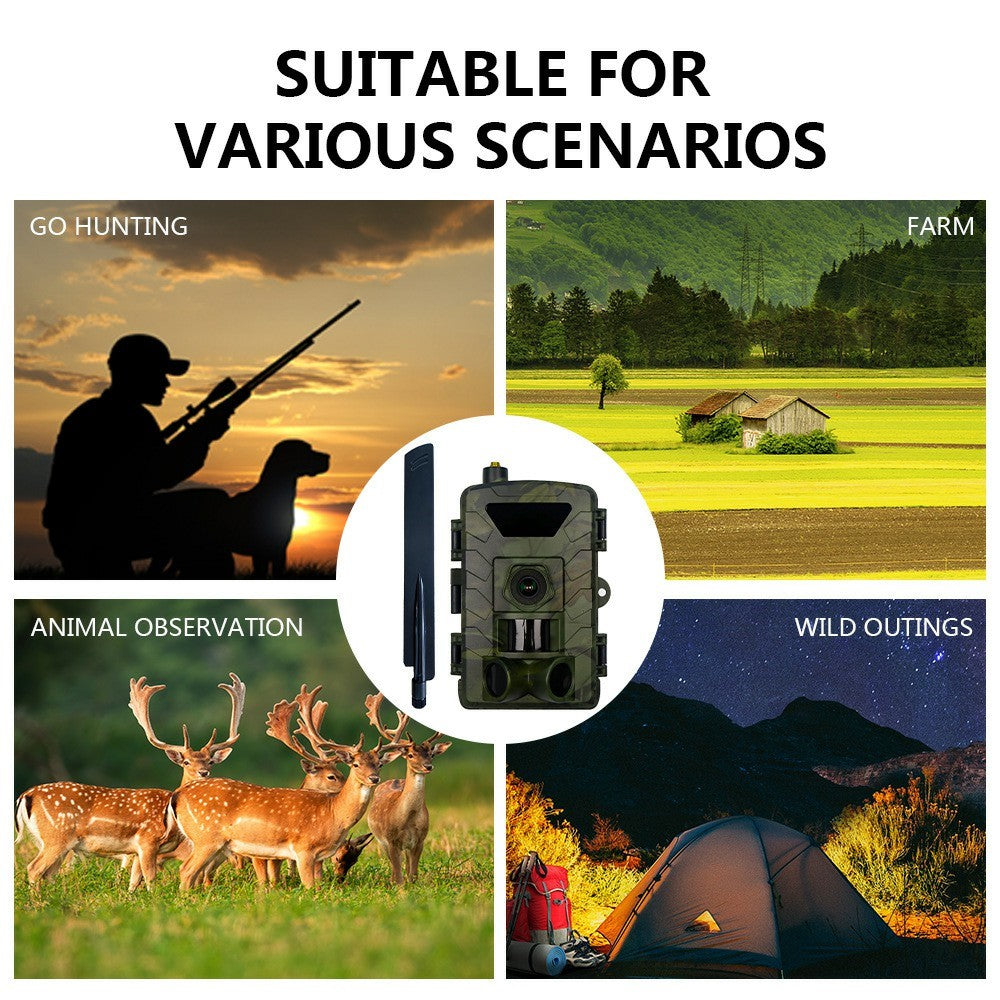 PR803LTE 4G Trail Camera 60MP 1296P HD Night Vision Hunting Camera with App Remote Monitoring for Wildlife Scouting