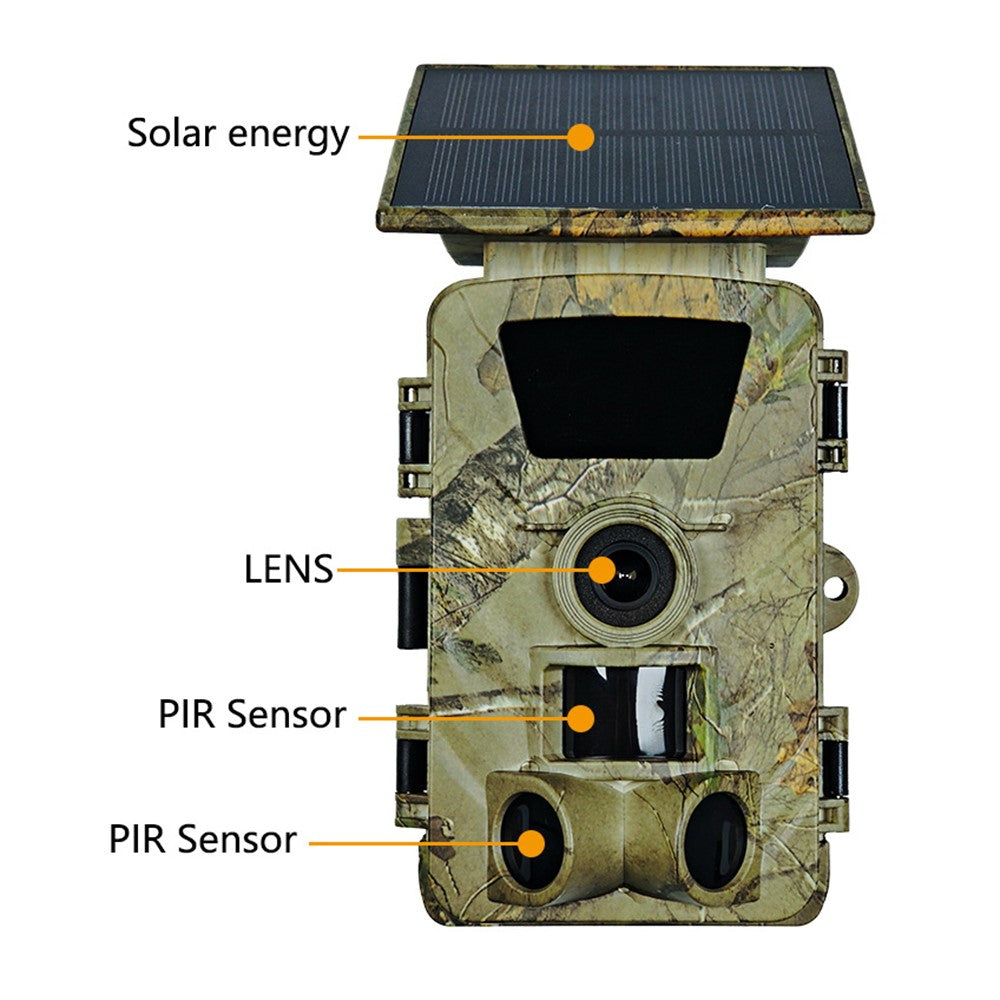 PR903W 5K WiFi Solar Security Camera 60MP Waterproof Trail Camera with PIR Motion Detection for Hunting Wildlife