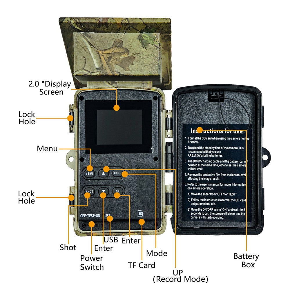 PR903W 5K WiFi Solar Security Camera 60MP Waterproof Trail Camera with PIR Motion Detection for Hunting Wildlife
