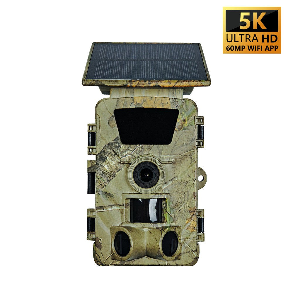 PR903W 5K WiFi Solar Security Camera 60MP Waterproof Trail Camera with PIR Motion Detection for Hunting Wildlife
