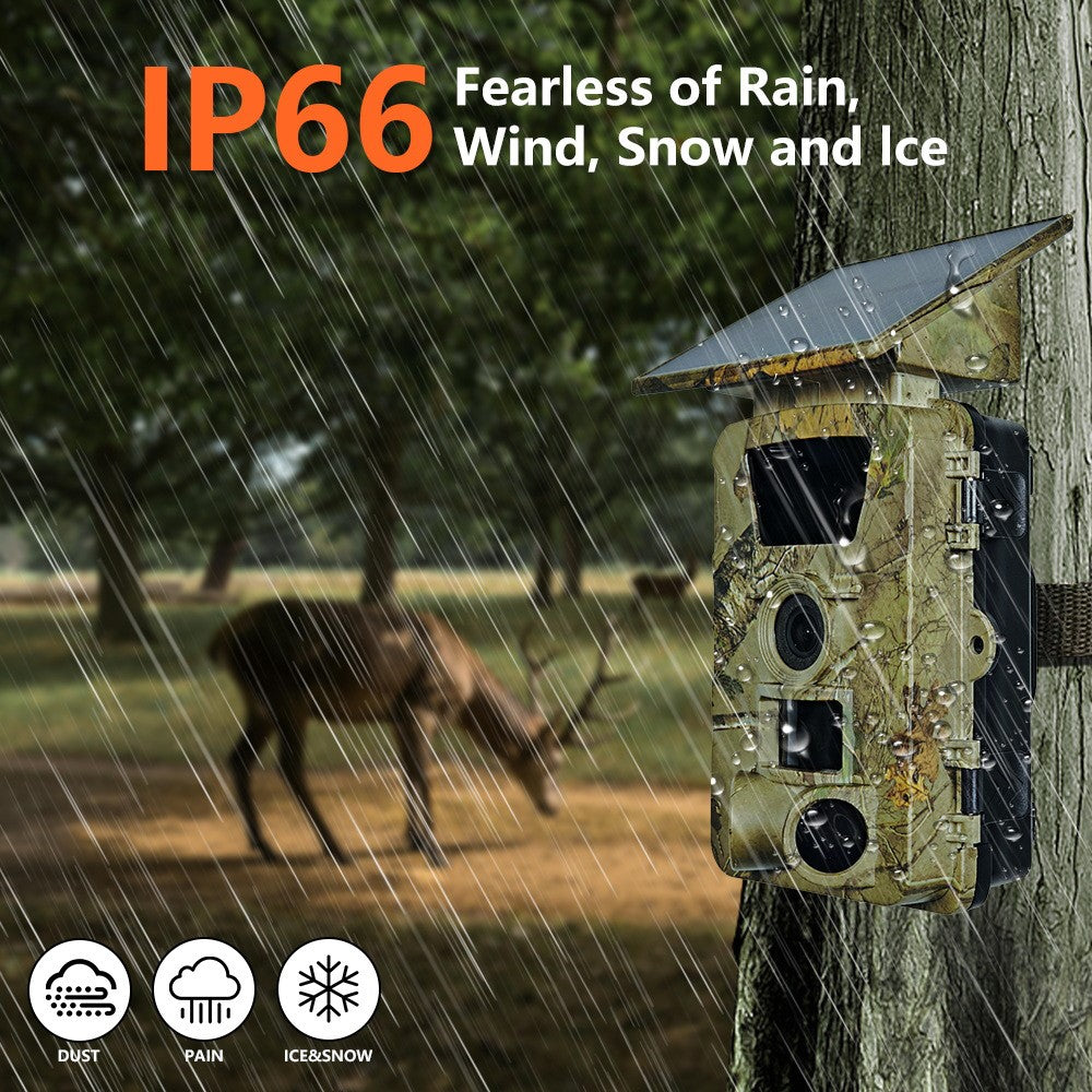 PR903W 5K WiFi Solar Security Camera 60MP Waterproof Trail Camera with PIR Motion Detection for Hunting Wildlife