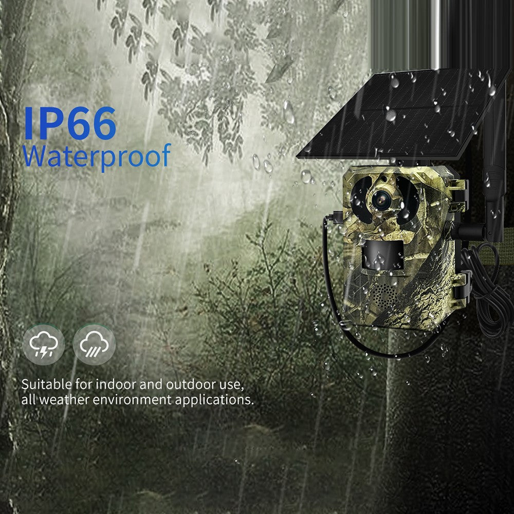 ESCAM QF380 Solar 4G Intelligent Hunting Camera Waterproof PIR Motion Sensor Night Vision Trail Camera, EU Version