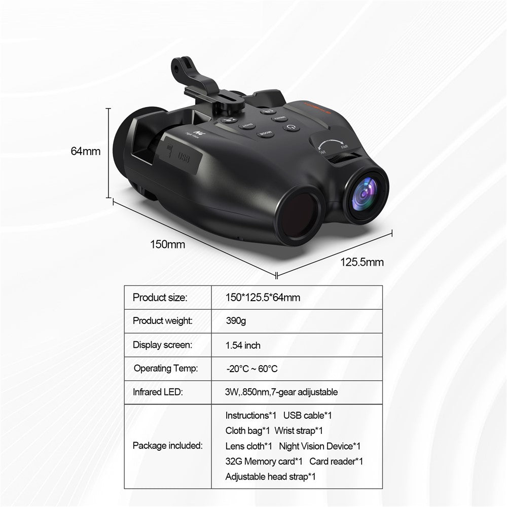 GTMEDIA N4 1080P HD Night Vision Binoculars 7 Level Brightness 5x Digital Zoom Outdoor Telescope