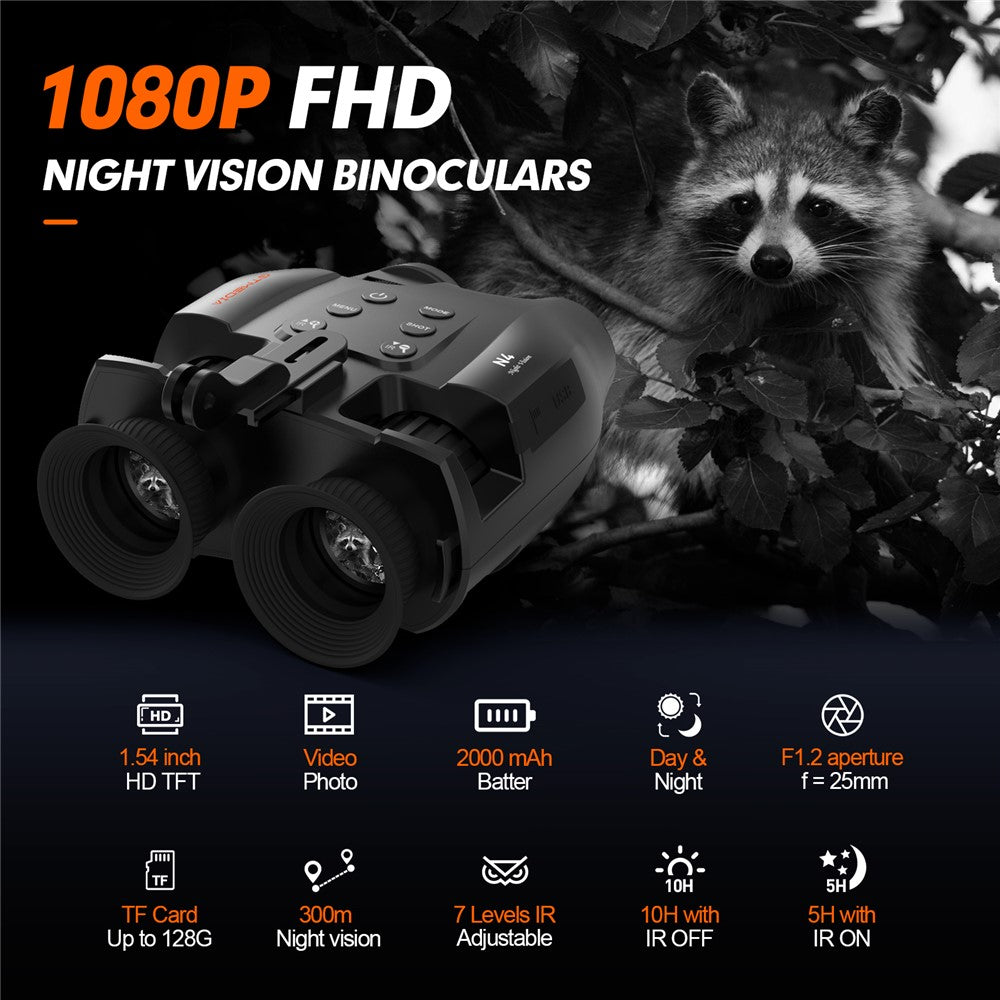 GTMEDIA N4 1080P HD Night Vision Binoculars 7 Level Brightness 5x Digital Zoom Outdoor Telescope
