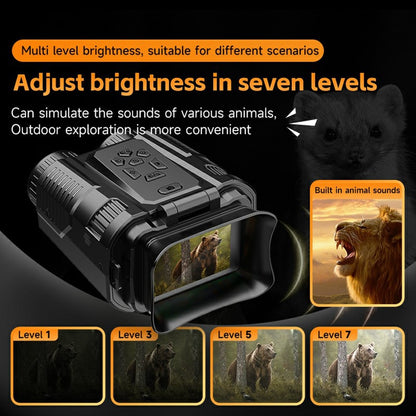 D13 4K HD Hunting Telescope 2 Inch IPS Screen 28x Zoom Outdoor Mini Binocular Night Vision Camera, with 32GB Card