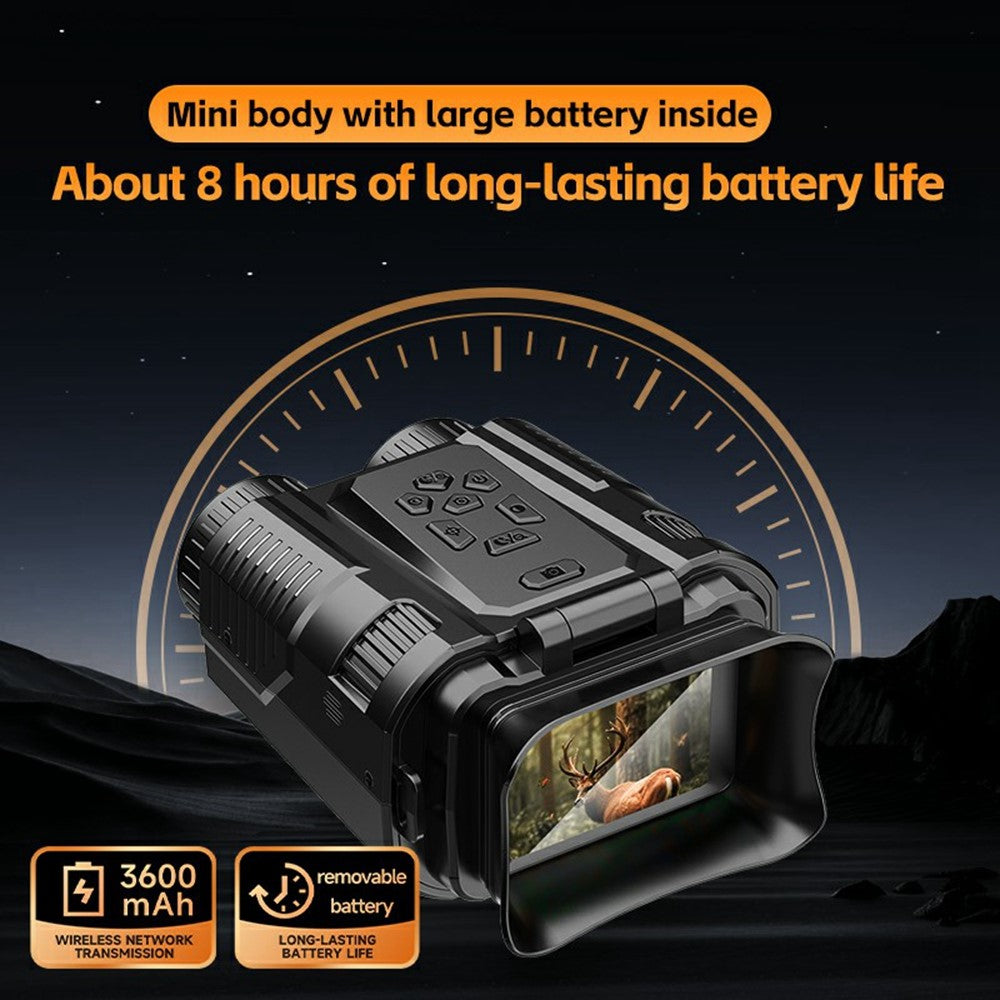D13 4K HD Hunting Telescope 2 Inch IPS Screen 28x Zoom Outdoor Mini Binocular Night Vision Camera, with 32GB Card