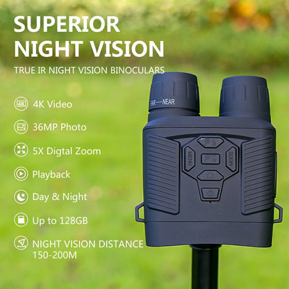 Y6 Night Vision Binoculars 36MP Digital 5X Zoom 4K 3 Inch LED Screen Telescope No Memory Card