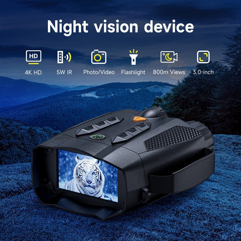 326 4K Night Vision Binoculars with 3 inch IPS Screen 800m Night Vision Goggles for Hunting Wildlife