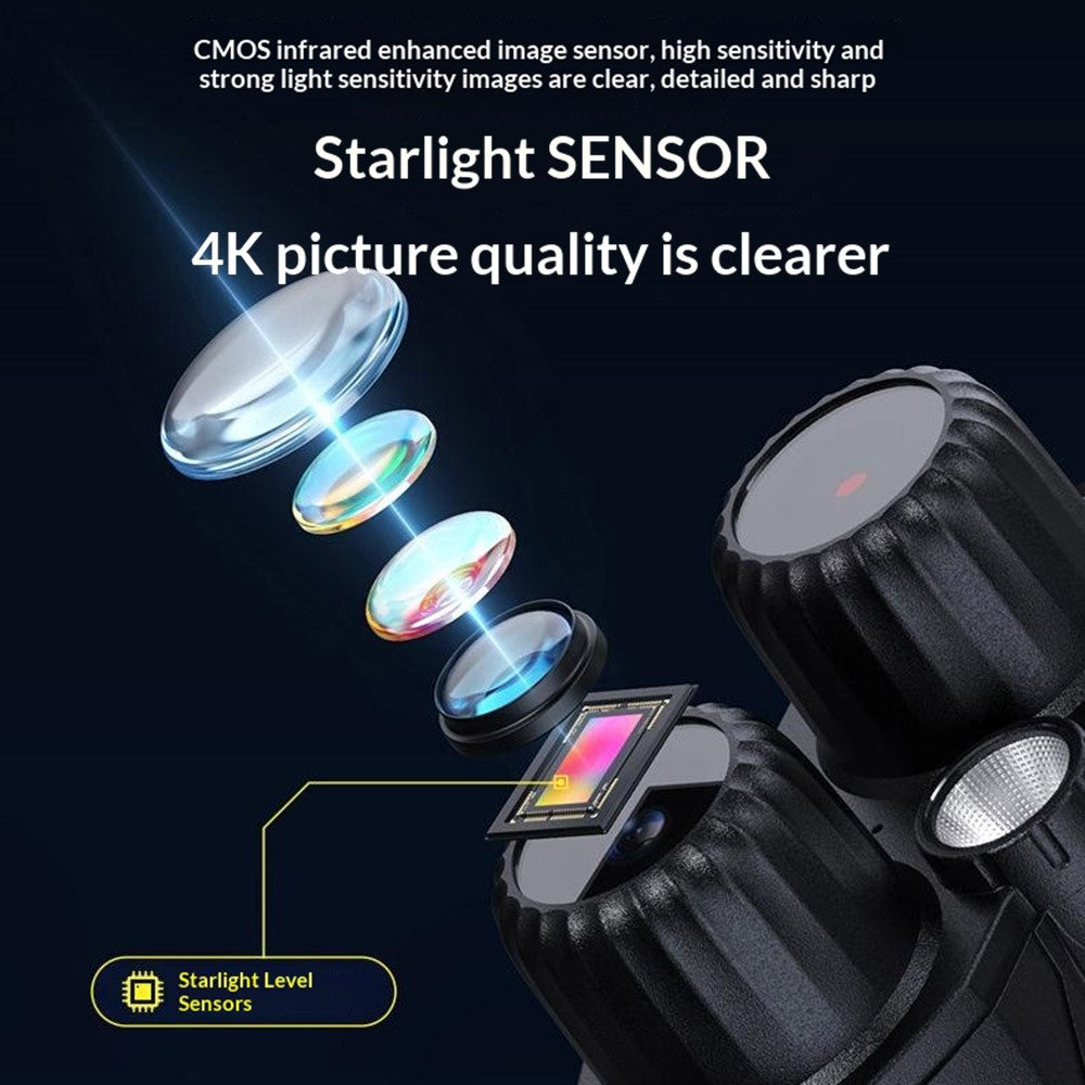 326 Night Vision Binoculars 4K HD Infrared 800M Range 3.0 Inch Screen 10X Zoom Digital Telescope for Outdoor Hunting