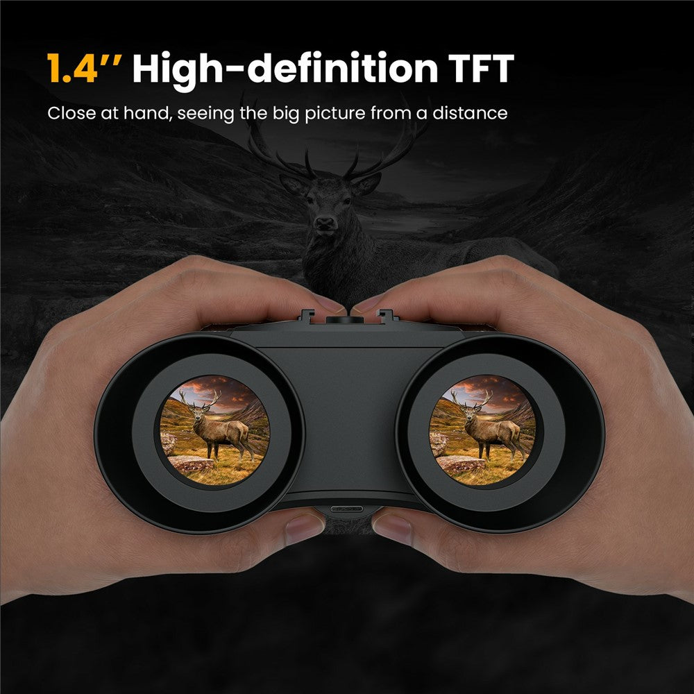 GTGUARD V6 Pro 4K Night Vision Binoculars with Precision Ranging Function Dual Mode 8X Digital Zoom 300m Range 1080P Recording Digital Telescope for Hunting
