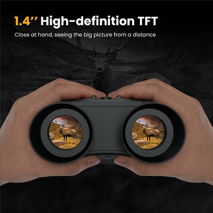 GTGUARD V6 Pro 4K Night Vision Binoculars with Precision Ranging Function Dual Mode 8X Digital Zoom 300m Range 1080P Recording Digital Telescope for Hunting