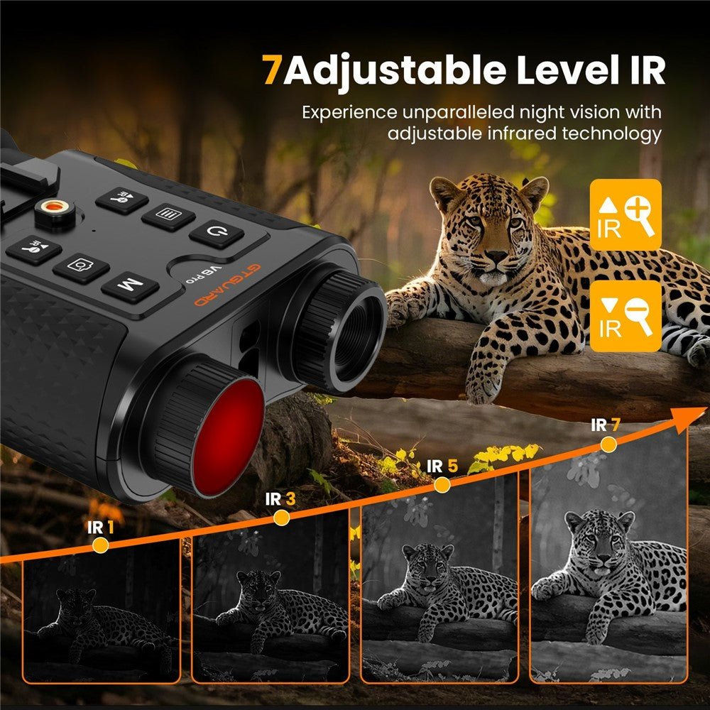 GTGUARD V6 Pro 4K Night Vision Binoculars with Precision Ranging Function Dual Mode 8X Digital Zoom 300m Range 1080P Recording Digital Telescope for Hunting