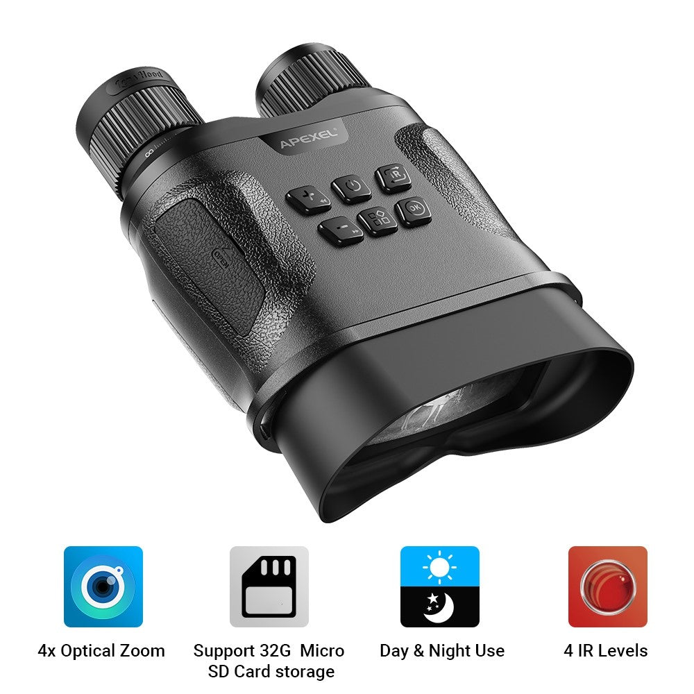 APEXEL APL-NV008 12X Digital Zoom IR Night Vision Binoculars Multi-Layer Coated Night Vision Device with 5 IR Level Adjustable