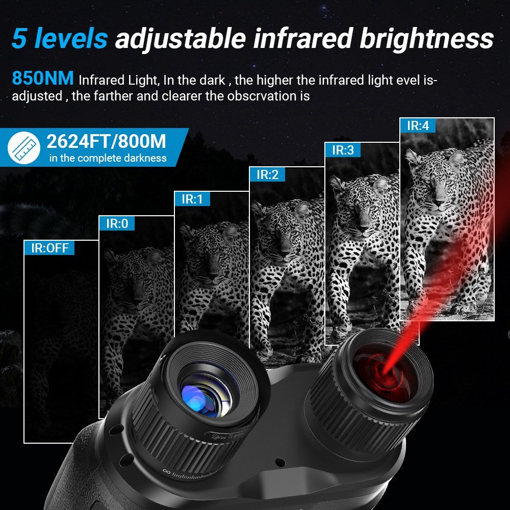 APEXEL APL-NV008 12X Digital Zoom IR Night Vision Binoculars Multi-Layer Coated Night Vision Device with 5 IR Level Adjustable
