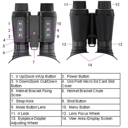 NV8300 Head-mounted Night Vision Naked Eye 3D Effect Binocular Night Vision Telescope Adjustable Interpupillary Distance