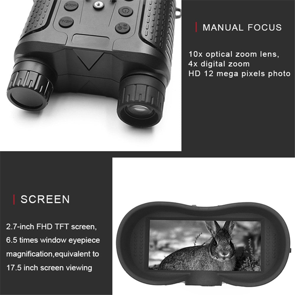NV8160 Head Mounted Night Vision 8X Digital Zoom Hands-free Tactical Helmet Goggles 1080P HD Infrared Binoculars