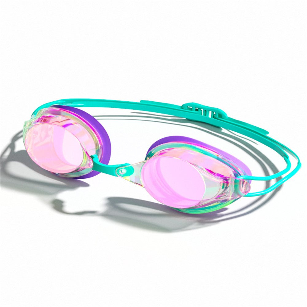 692 Adult Swimming Goggles Competition Racing Electroplated Swim Glasses with 2 Nose Bridges