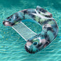 115 x 85cm Leaves Print Swimming Pool Inflatable Float Chair Thick PVC Foldable Water Lounge Seat