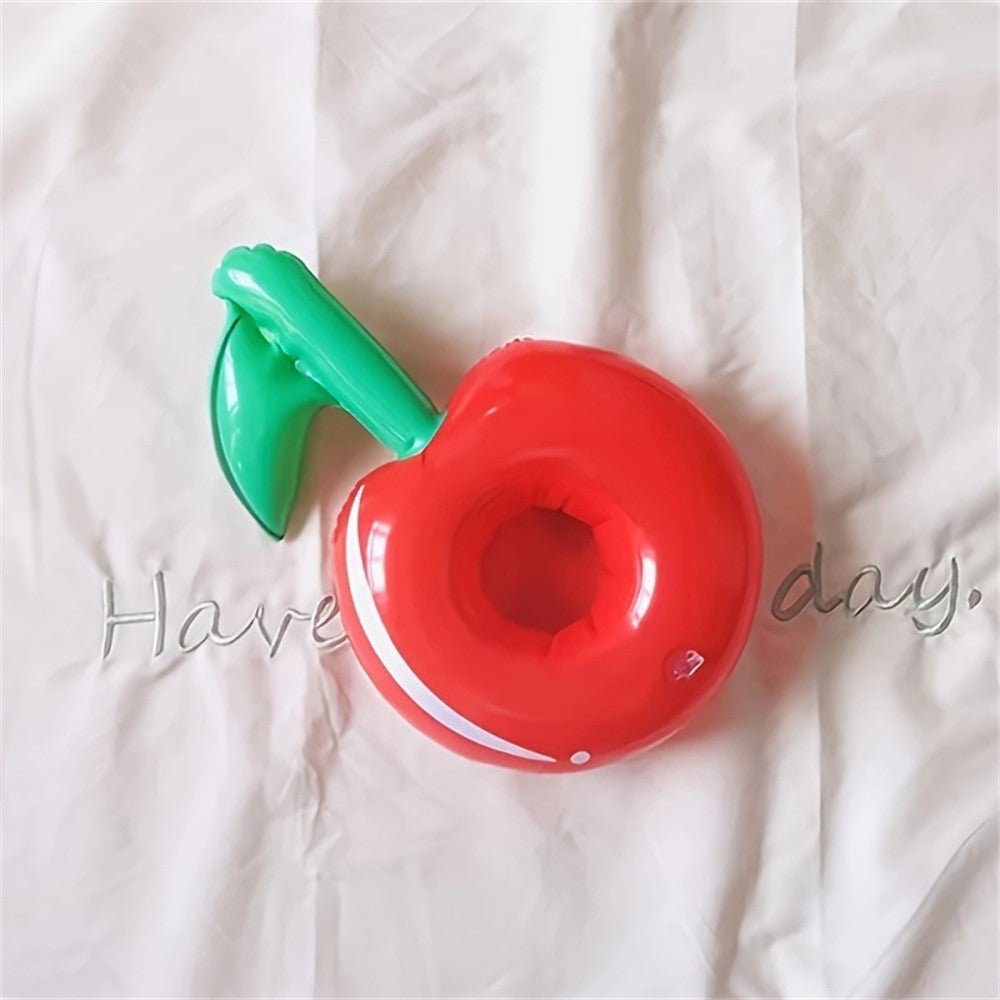 2 Slots Inflatable Cherry Design Drink Holder Floating Cup Stand for Pool / Beach Party, 33 x 18cm