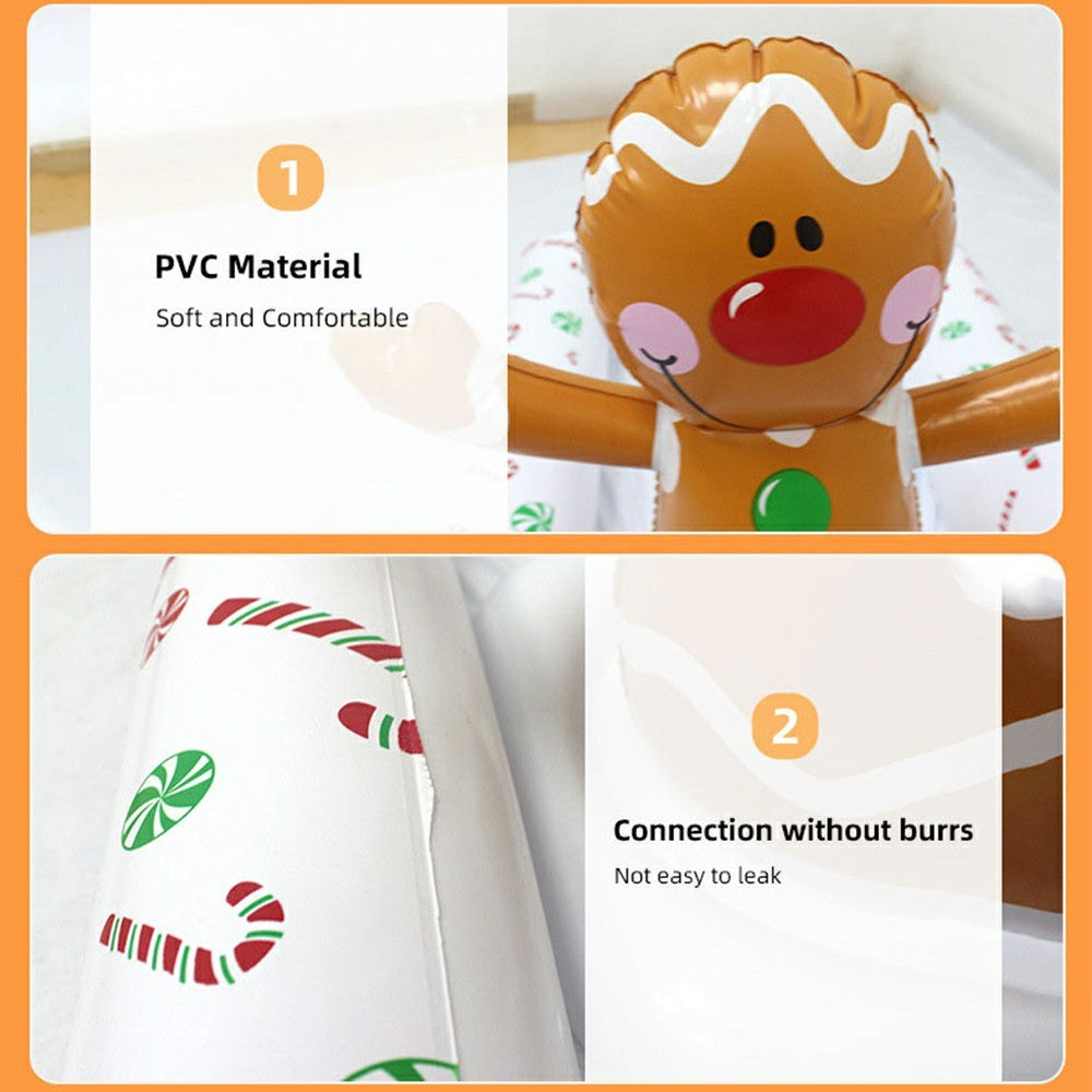 Inflatable Christmas Gingerbread Man Ice Storage Container PVC Anti Leak Pool Beach Ice Drink Holder