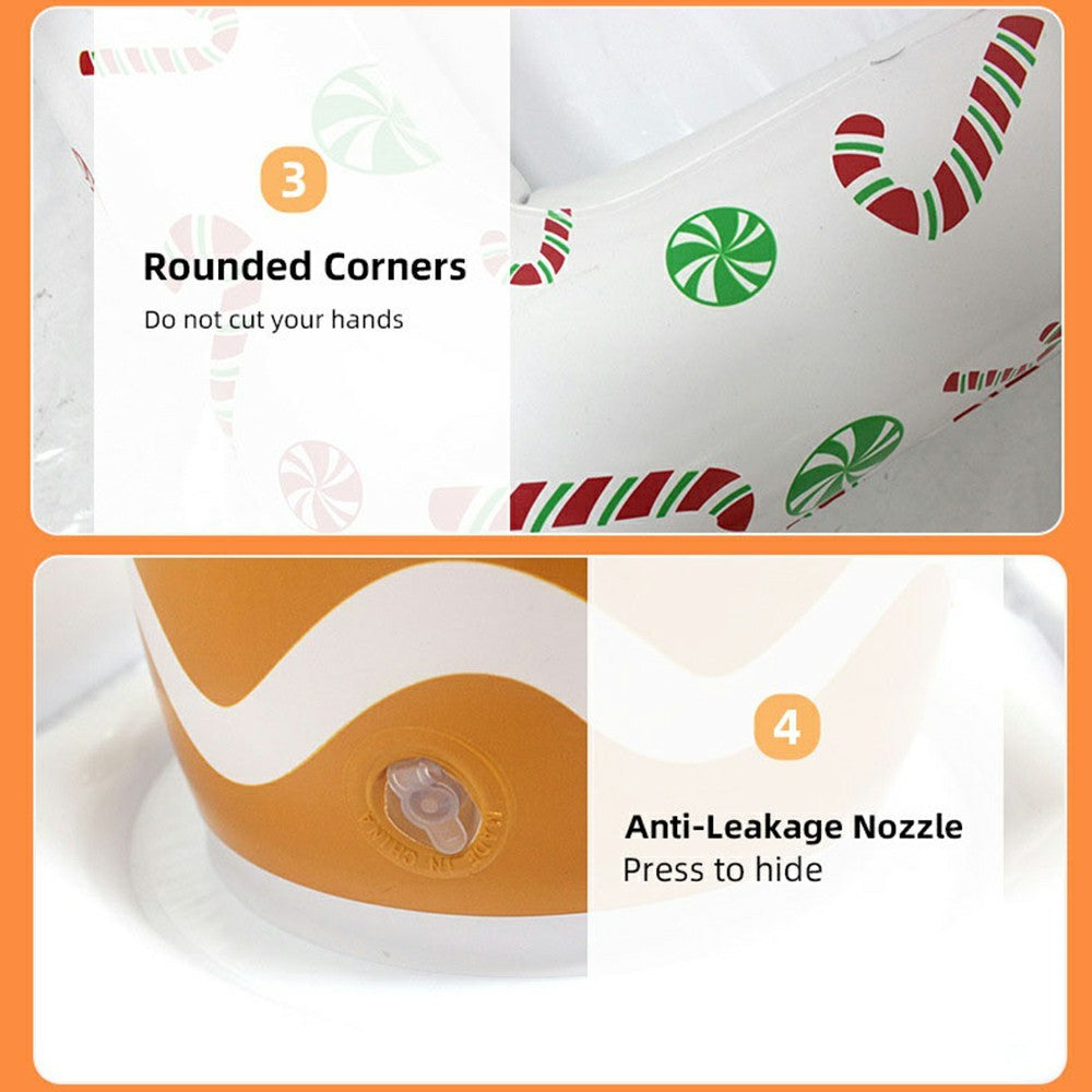 Inflatable Christmas Gingerbread Man Ice Storage Container PVC Anti Leak Pool Beach Ice Drink Holder