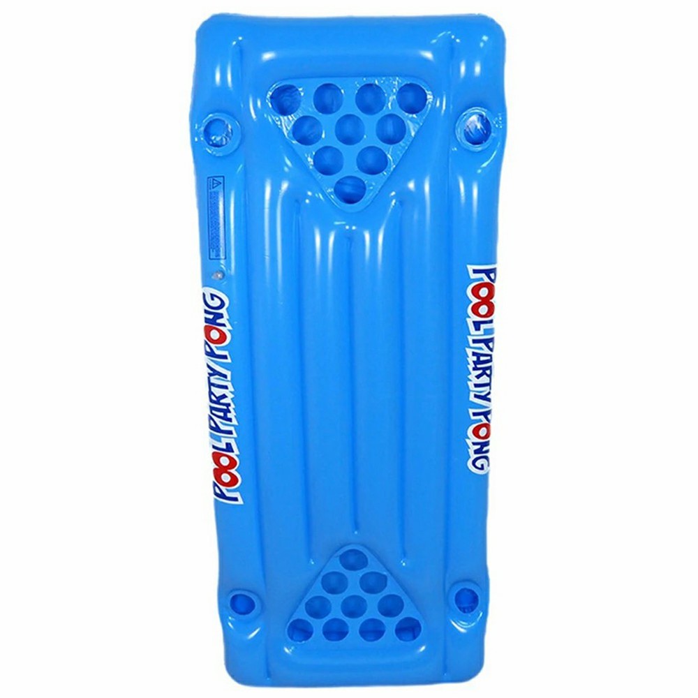 Inflatable PVC Float Game Pong Mat Swimming Pool Beach Cup Holder Floating Lounge Raft