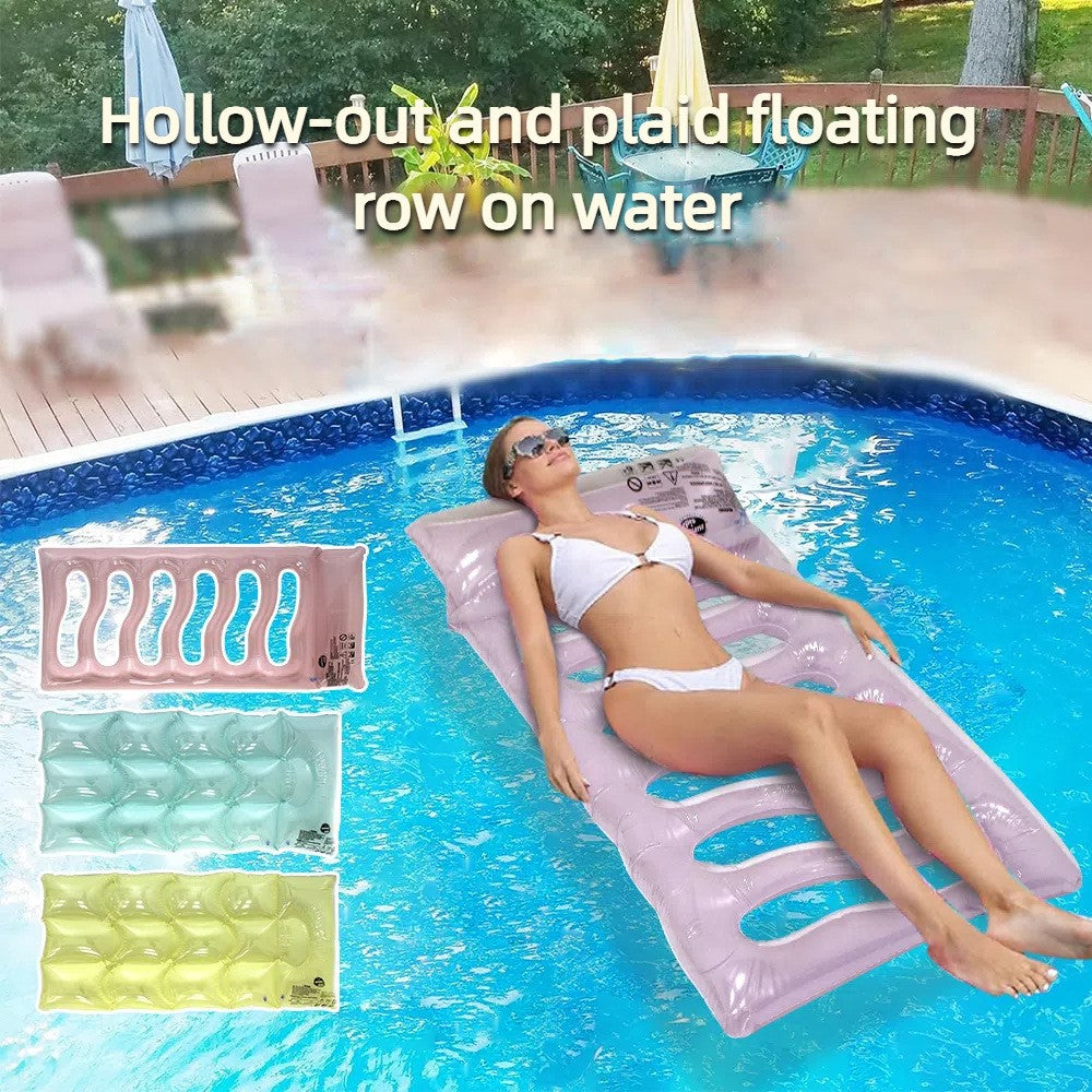 Foldable Pool Float PVC Inflatable Floating Water Hammock for Lake River Poolside Party, 160 x 80 x 13cm