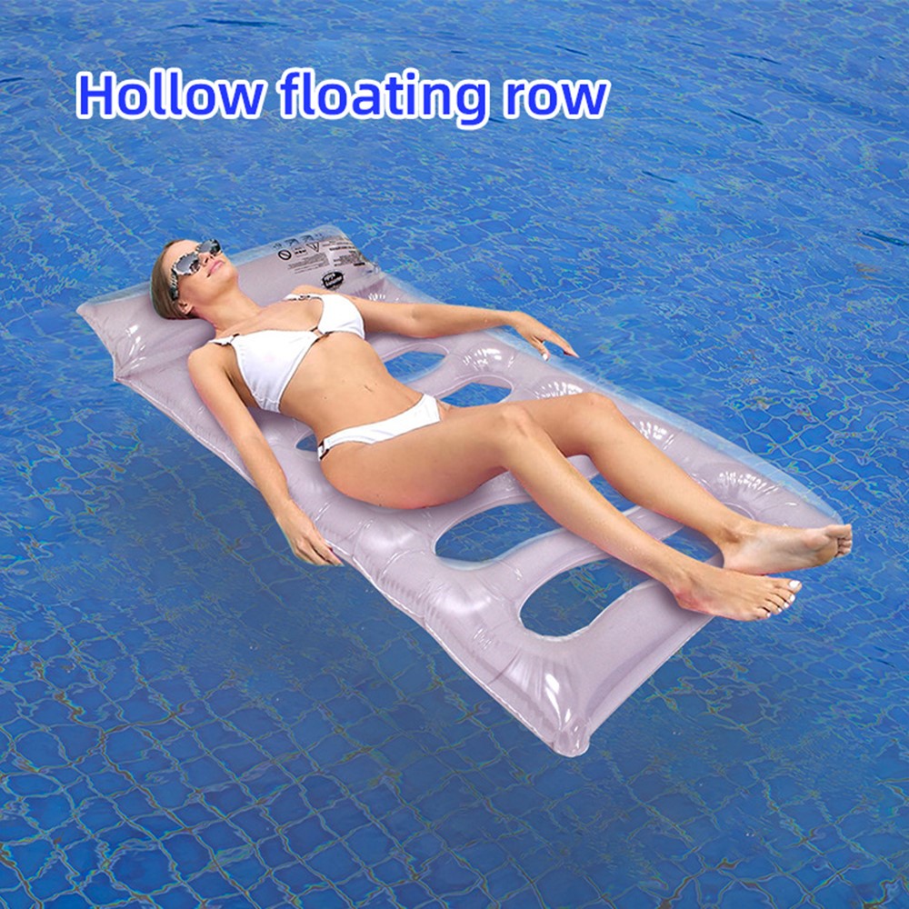 Foldable Pool Float PVC Inflatable Floating Water Hammock for Lake River Poolside Party, 160 x 80 x 13cm