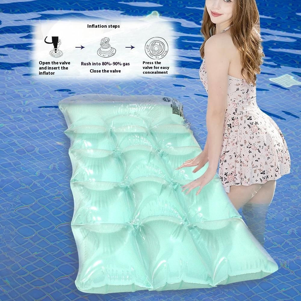 Foldable Pool Float PVC Inflatable Floating Water Hammock for Lake River Poolside Party, 160 x 80 x 13cm