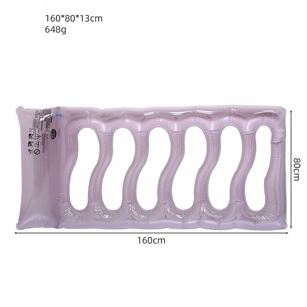 Foldable Pool Float PVC Inflatable Floating Water Hammock for Lake River Poolside Party, 160 x 80 x 13cm