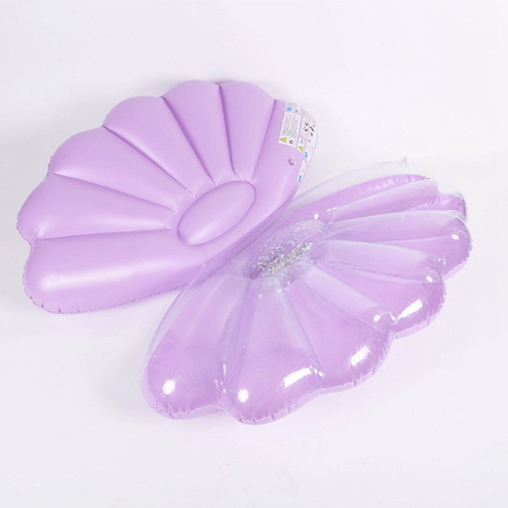 130 x 70cm Pearl Shell Inflatable Pool Float for Beach Lake Party Portable PVC Floating Lounger, Purple