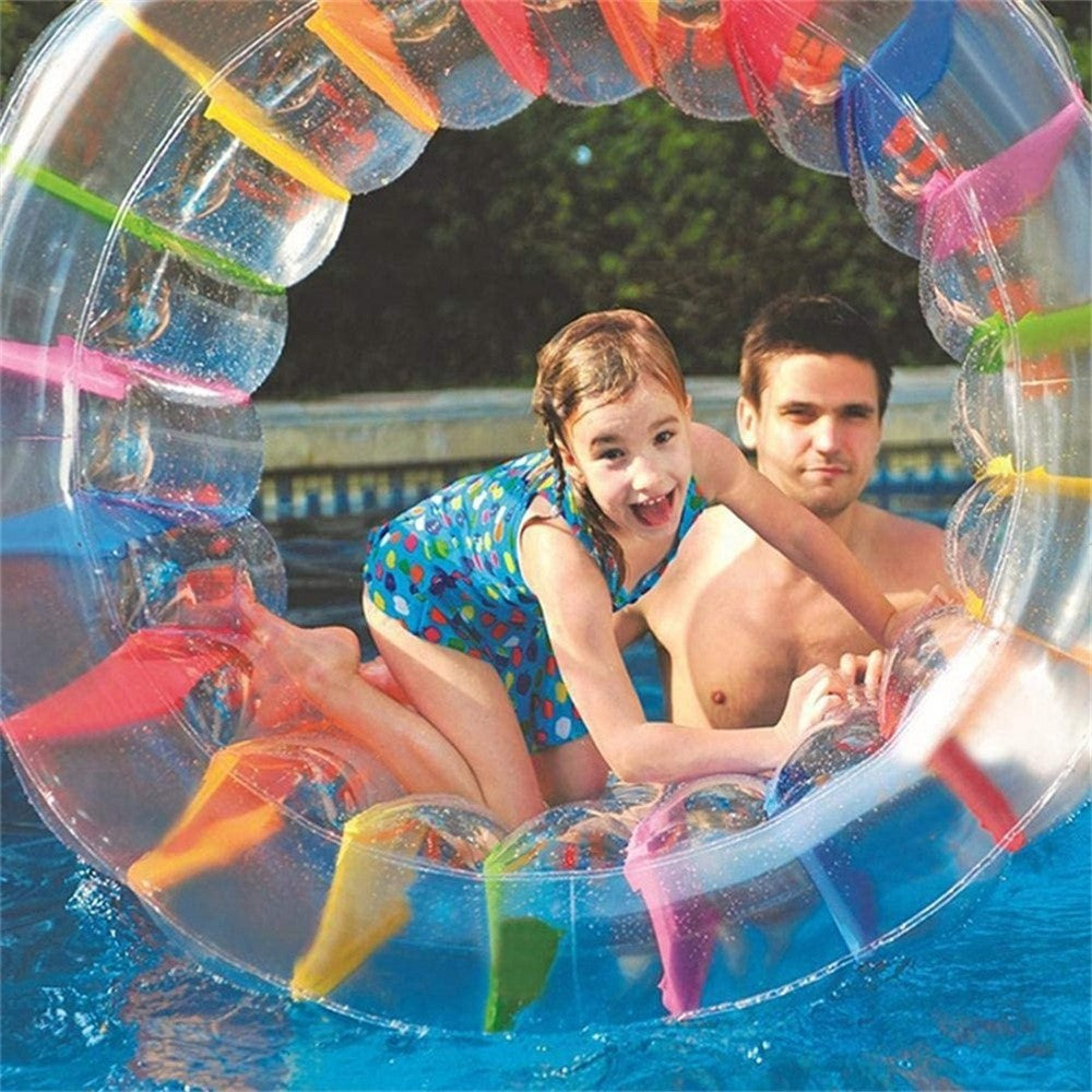 JZ123456 Inflatable Water Wheel Roller Pool Floats Toy for Beach Lawn, 100x65x60cm