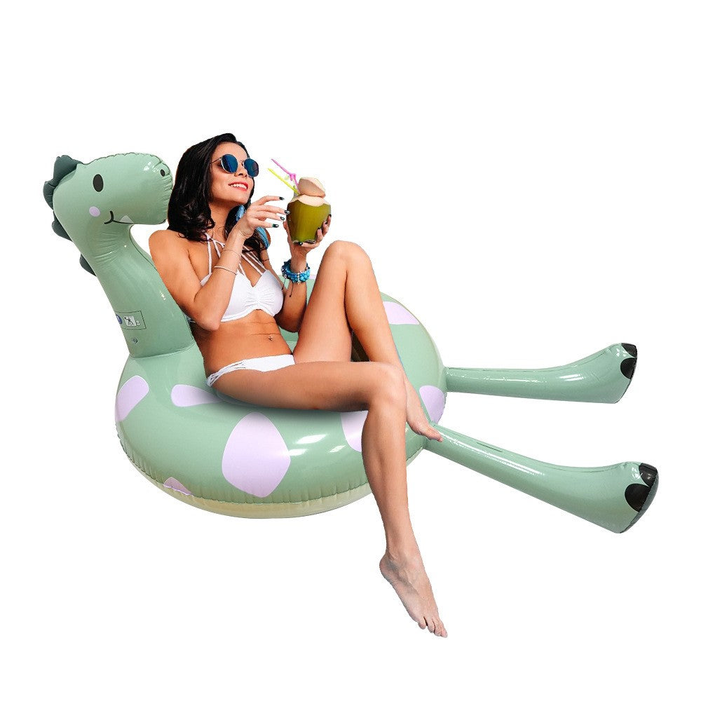 Dinosaur Design Inflatable Pool Float PVC Swimming Ring Rest Seat Adults Large Size Thick Swim Tube