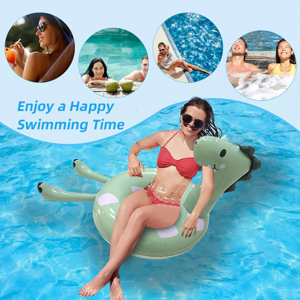Dinosaur Design Inflatable Pool Float PVC Swimming Ring Rest Seat Adults Large Size Thick Swim Tube