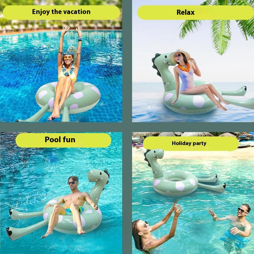 Dinosaur Design Inflatable Pool Float PVC Swimming Ring Rest Seat Adults Large Size Thick Swim Tube