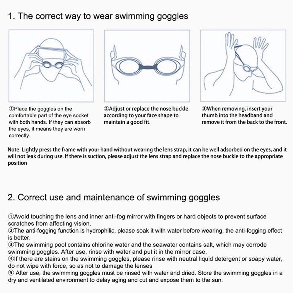 JIEJIA AH100 Adult Swimming Goggles Waterproof HD Glasses Anti-Fog Eyeglasses