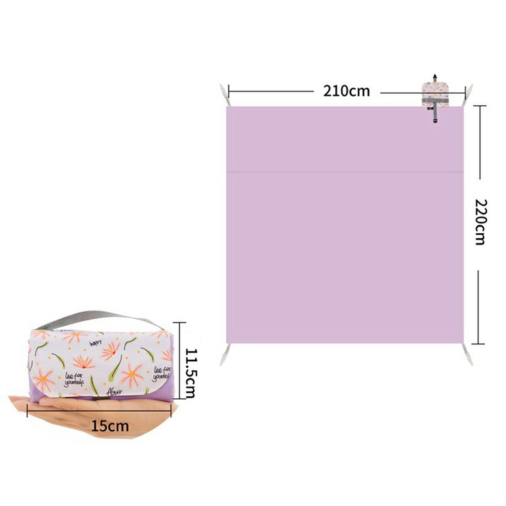 YSD-80626 Outdoor Picnic Blanket 210 x 220CM Beach Ground Mat Portable Waterproof Sand Mat for Camping / Hiking