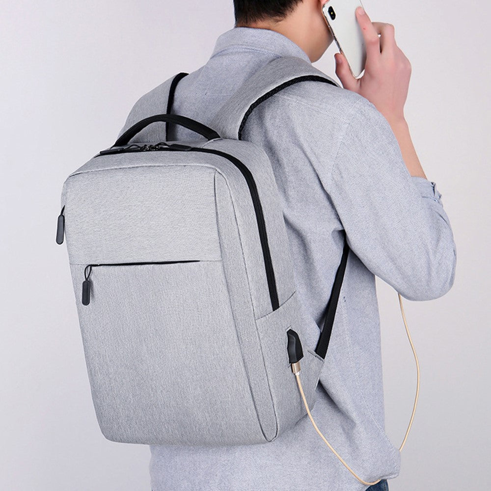Casual Nylon Oxford Cloth Backpack Waterproof Laptop Dual Shoulders Bag with USB Port