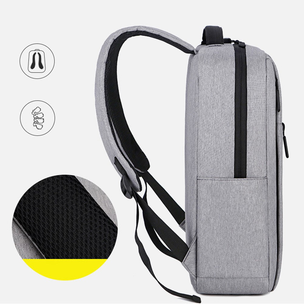 Casual Nylon Oxford Cloth Backpack Waterproof Laptop Dual Shoulders Bag with USB Port