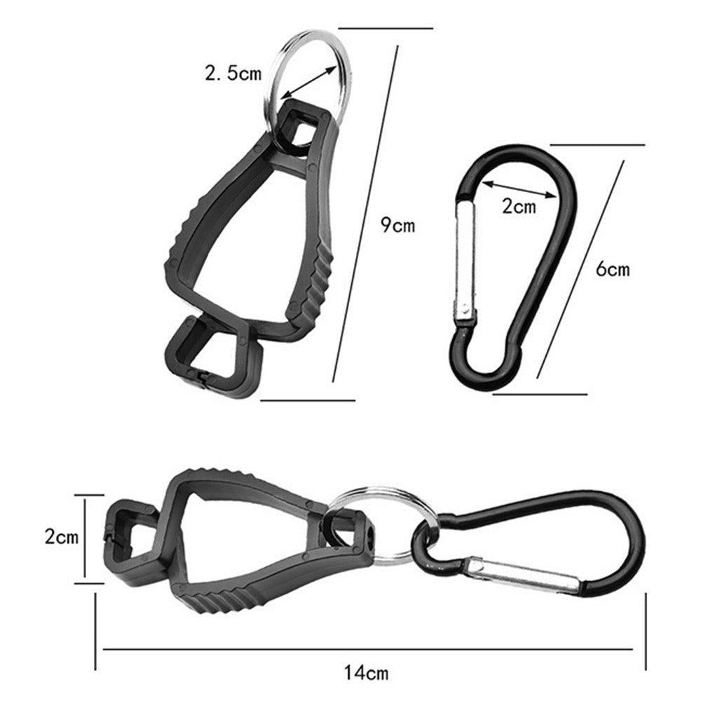 LUCKSTONE STJ-001-BK Safety Work Glove Clips Outdoor Work Belt Clip for Glasses Hats Helmets Towel Tool