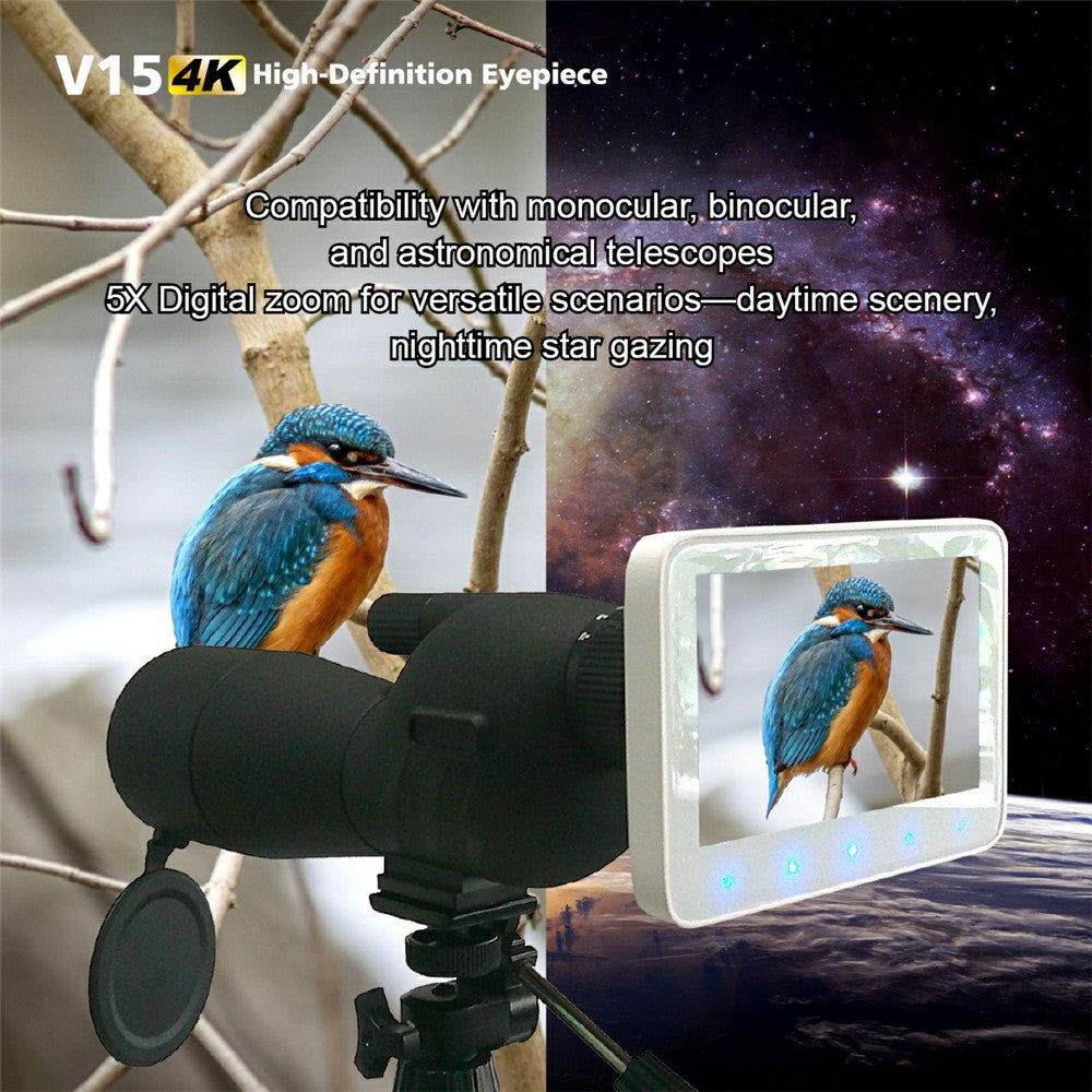 V15 5 inch HD Electronic Eyepiece 5X Digital Zoom Astronomical Telescope 12MP Bird Watching Binoculars