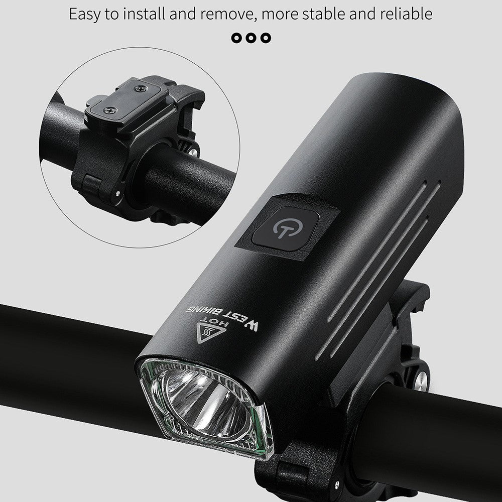 WEST BIKING YP0701295 1300LM Mountain Bike Headlight USB Rechargeable Flashlight