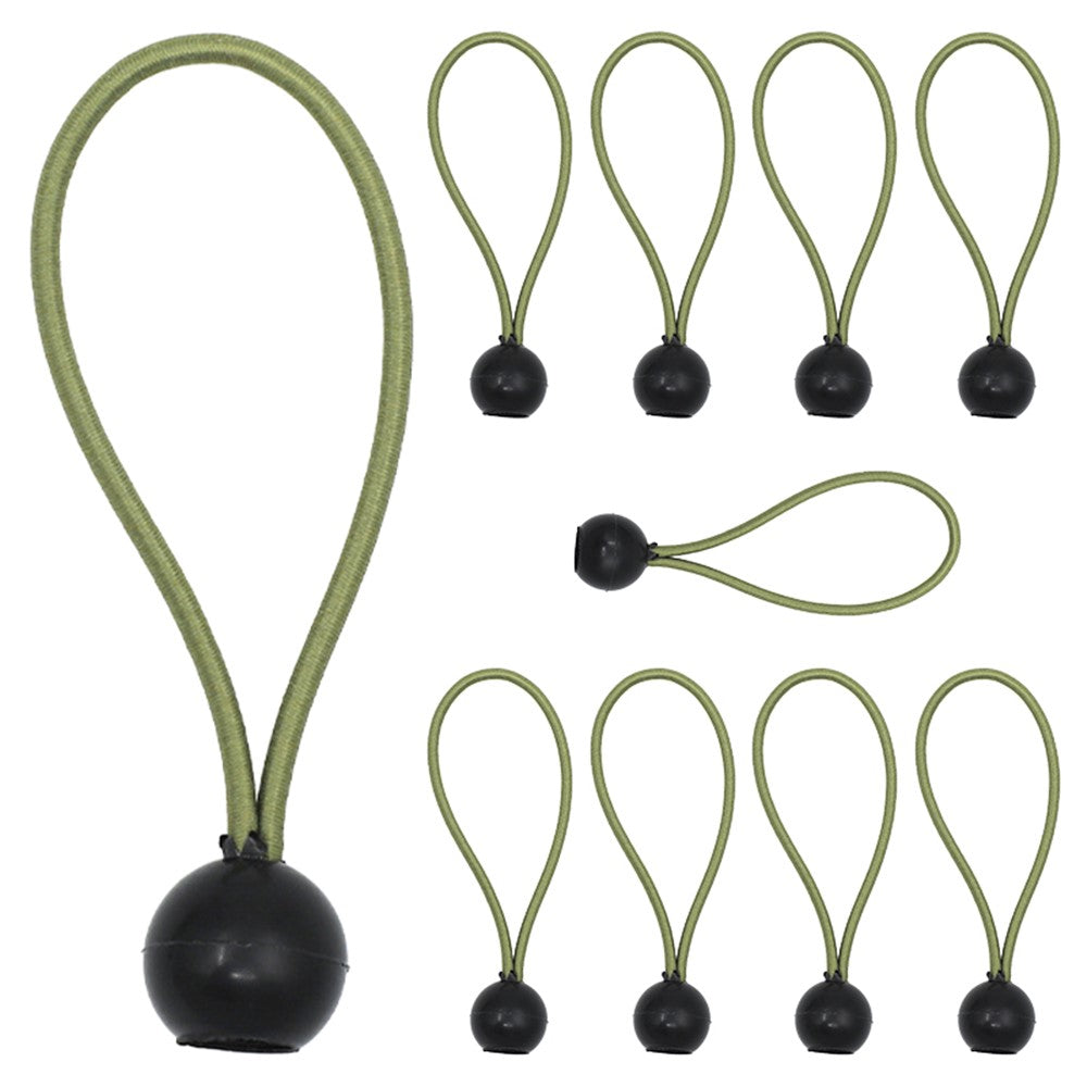 LUCKSTONE 10Pcs Tent Tie Down Rope Elastic Ball Buckle Fixed Strap for Outdoor Camping Hiking Fishing Awning