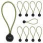 LUCKSTONE 10Pcs Tent Tie Down Rope Elastic Ball Buckle Fixed Strap for Outdoor Camping Hiking Fishing Awning