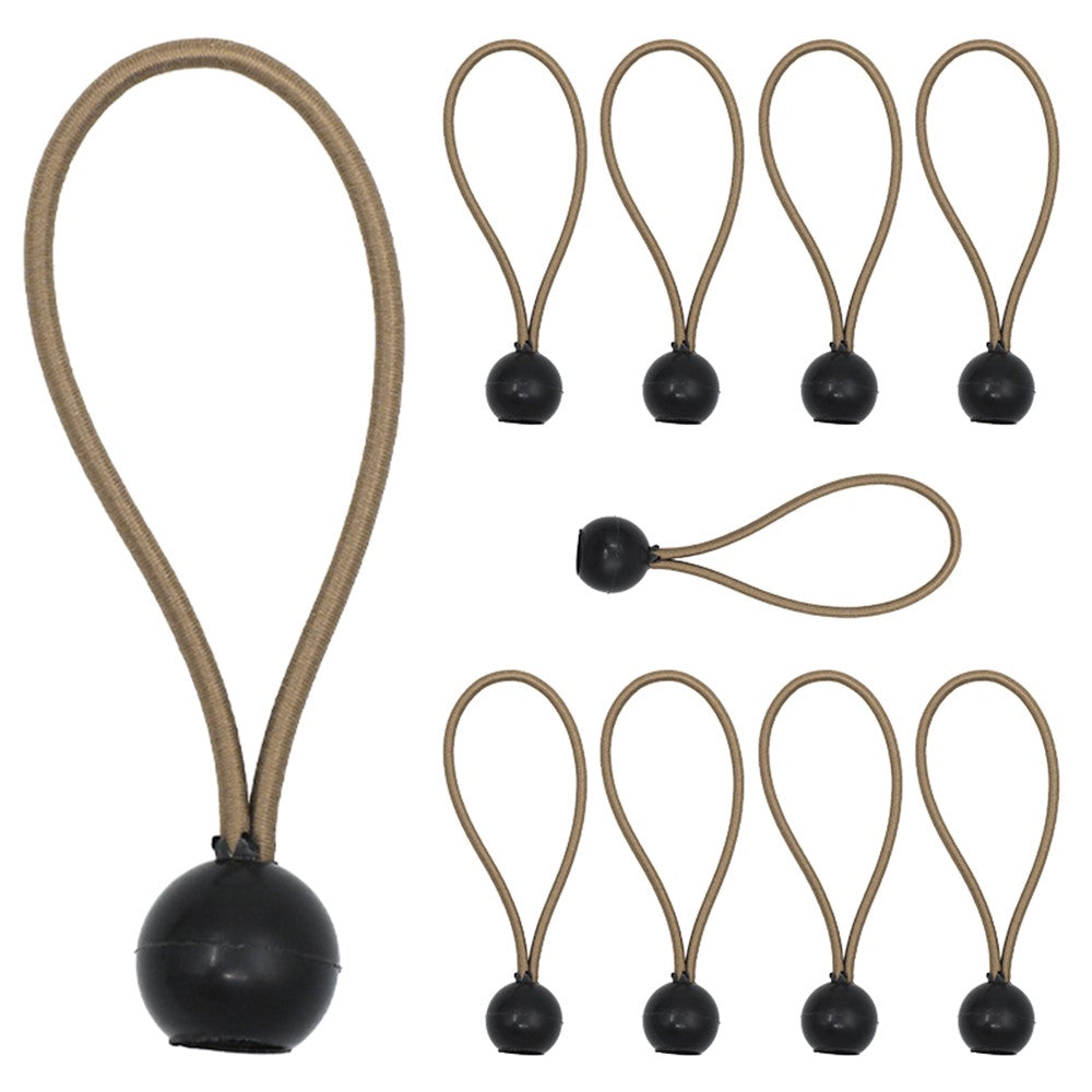 LUCKSTONE 10Pcs Tent Tie Down Rope Elastic Ball Buckle Fixed Strap for Outdoor Camping Hiking Fishing Awning