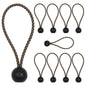 LUCKSTONE 10Pcs Tent Tie Down Rope Elastic Ball Buckle Fixed Strap for Outdoor Camping Hiking Fishing Awning