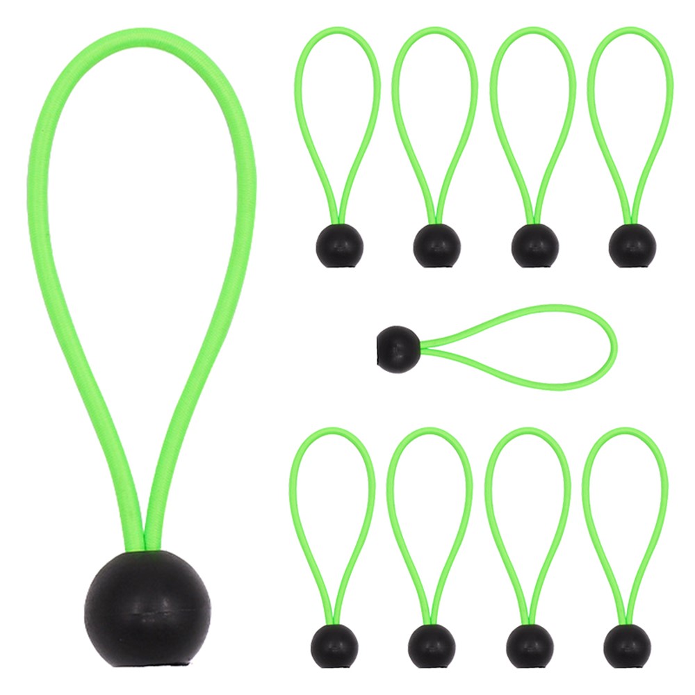 LUCKSTONE 10Pcs Tent Tie Down Rope Elastic Ball Buckle Fixed Strap for Outdoor Camping Hiking Fishing Awning