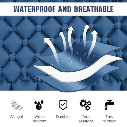Camping Sleeping Pad Waterproof Mat Inflatable Sleeping Mattress Folding Single Bed with Air Pillow