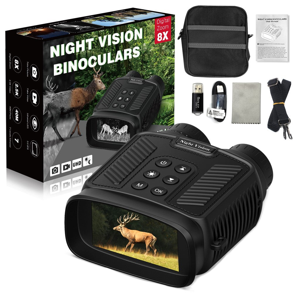 DT59 HD Video Binocular Night Vision Goggles Hunting Camera Support 128GB Memory Card Storage