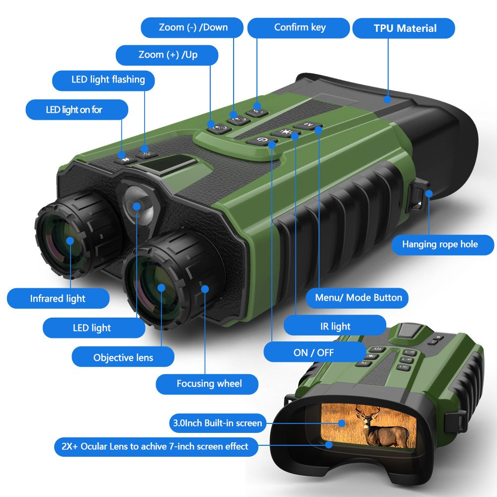 DT49 HD Photo Bird Watching Binoculars Full Color Night Vision Digital Telescope